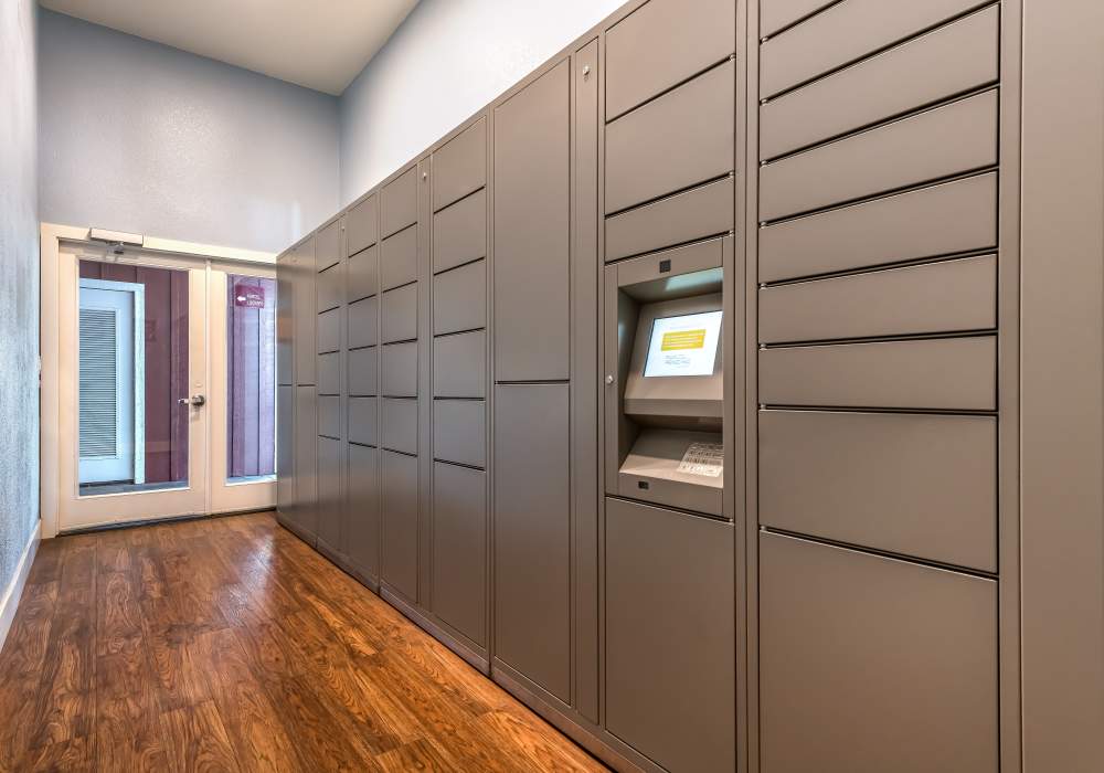 Mail room at Cotton Wood Apartments in Dublin, California