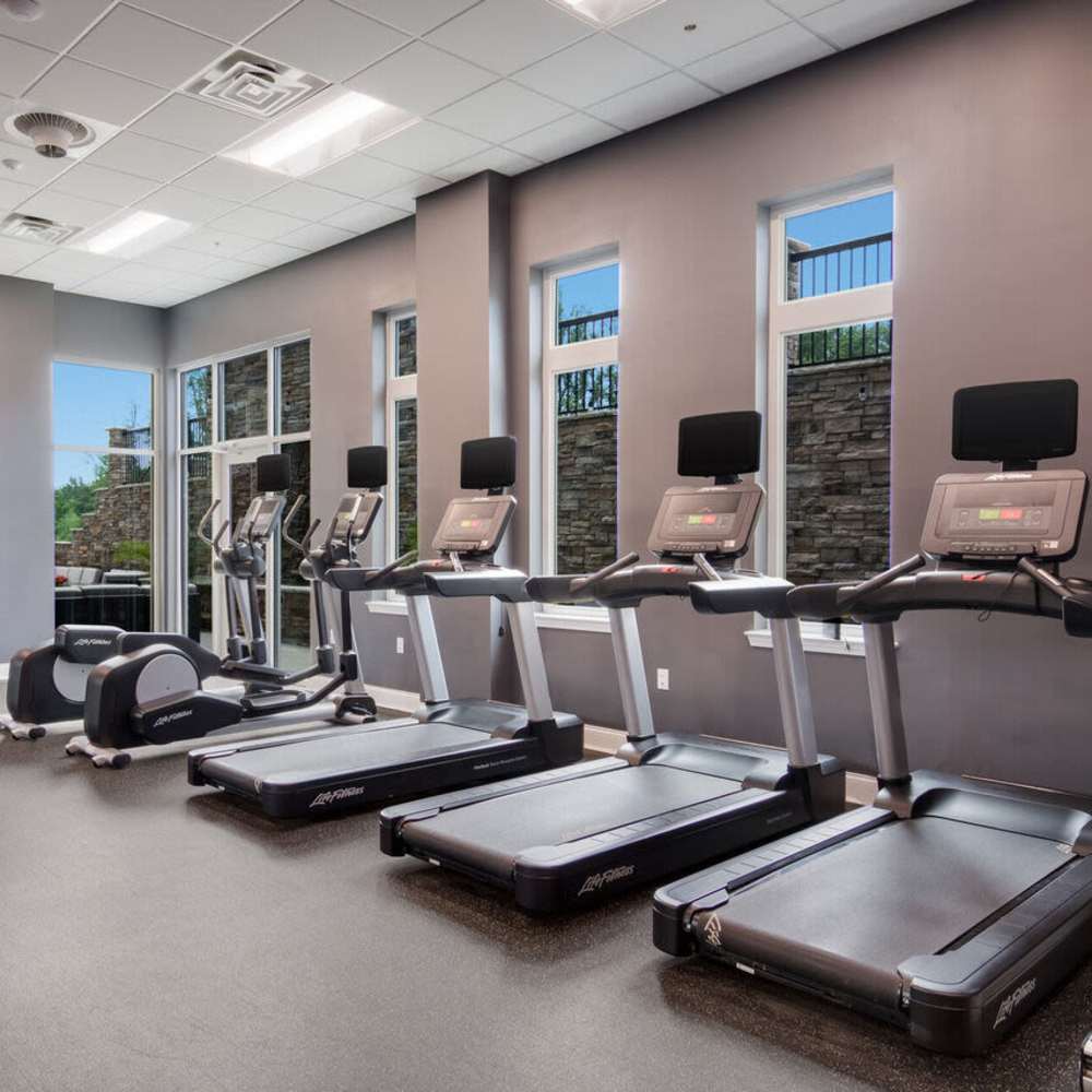 Full equipped fitness center at The Summit At Old Trail in Crozet, Virginia
