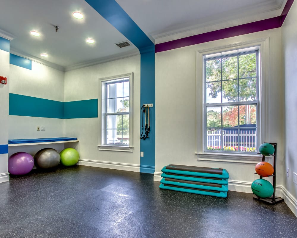 Fully equipped fitness center at Eagle Rock Apartments at Freehold in Freehold, New Jersey