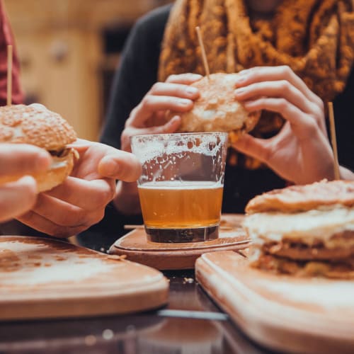 Residents enjoying a drink and meal near West 38 in Wheat Ridge, Colorado