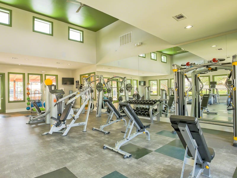State-of-the-art fitness center at Creekside at Kenney's Fort in Round Rock, Texas
