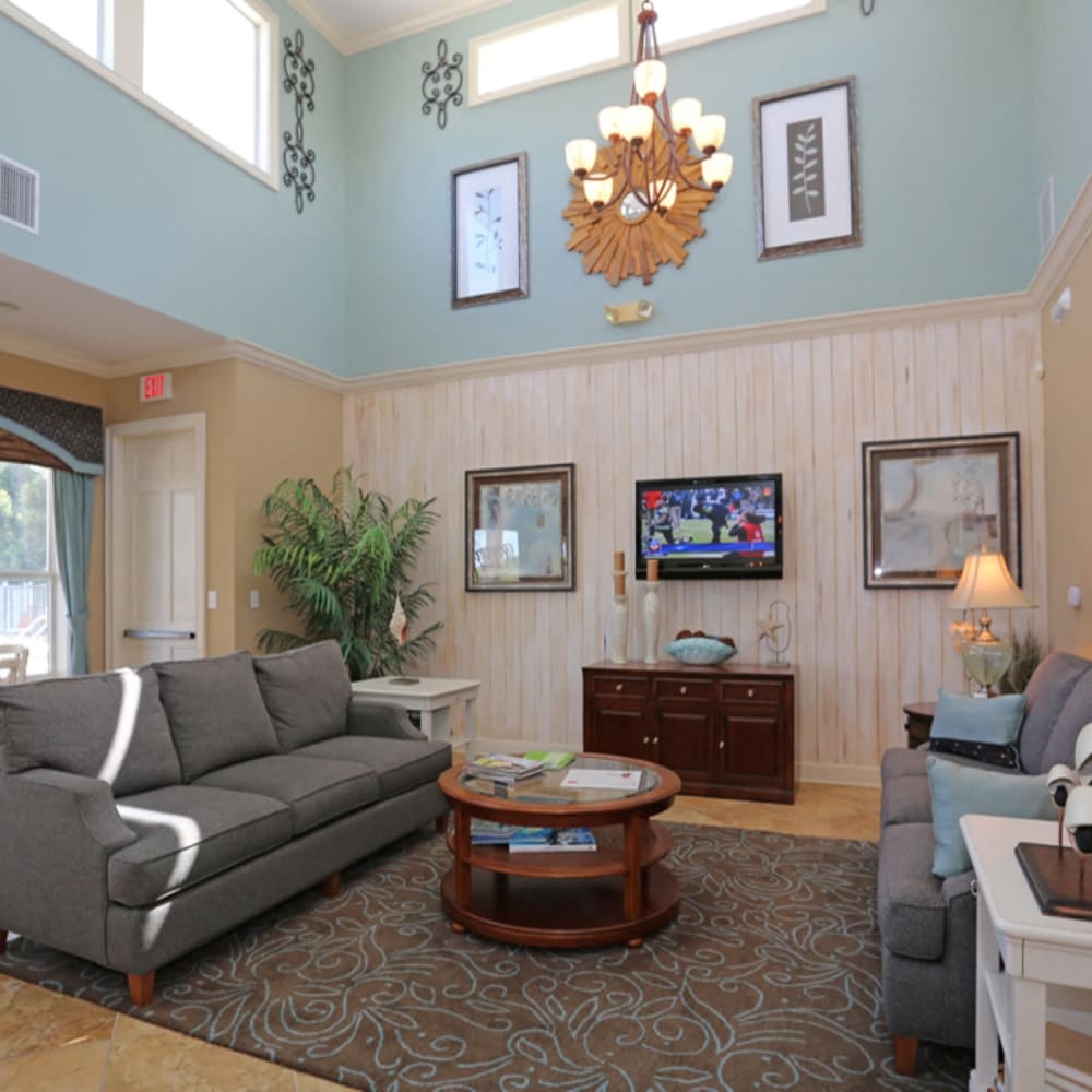 Resident lounge at The Columns at Cypress Point in Wesley Chapel, Florida