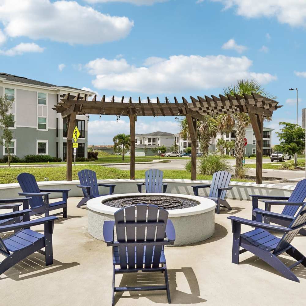 Outdoor patio area at Charlotte Commons in Port Charlotte, Florida