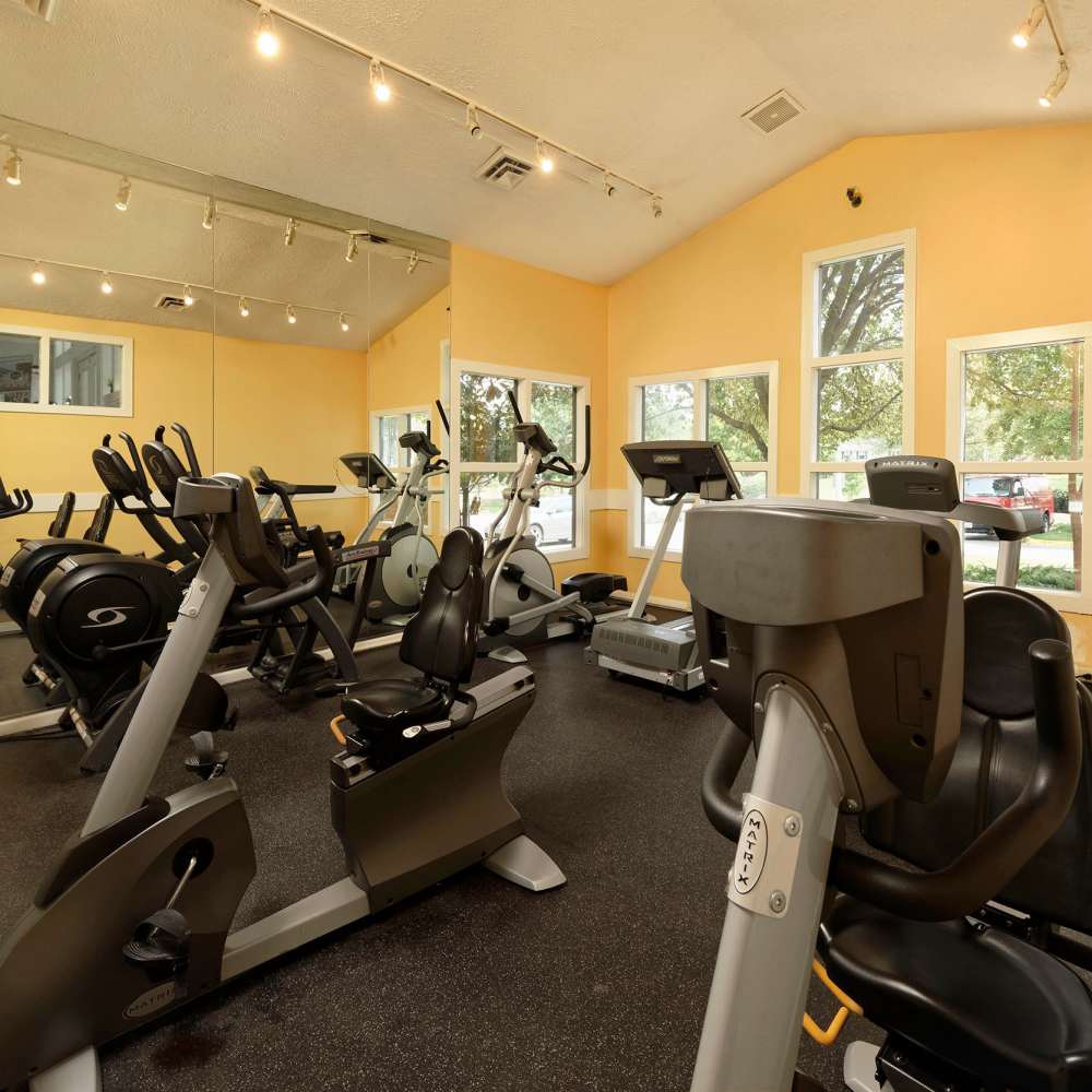 Well-equipped fitness center at Chase Heritage in Sterling, Virginia