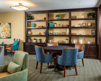 Study lounge at Meridian at Stone Creek in Milton, Washington