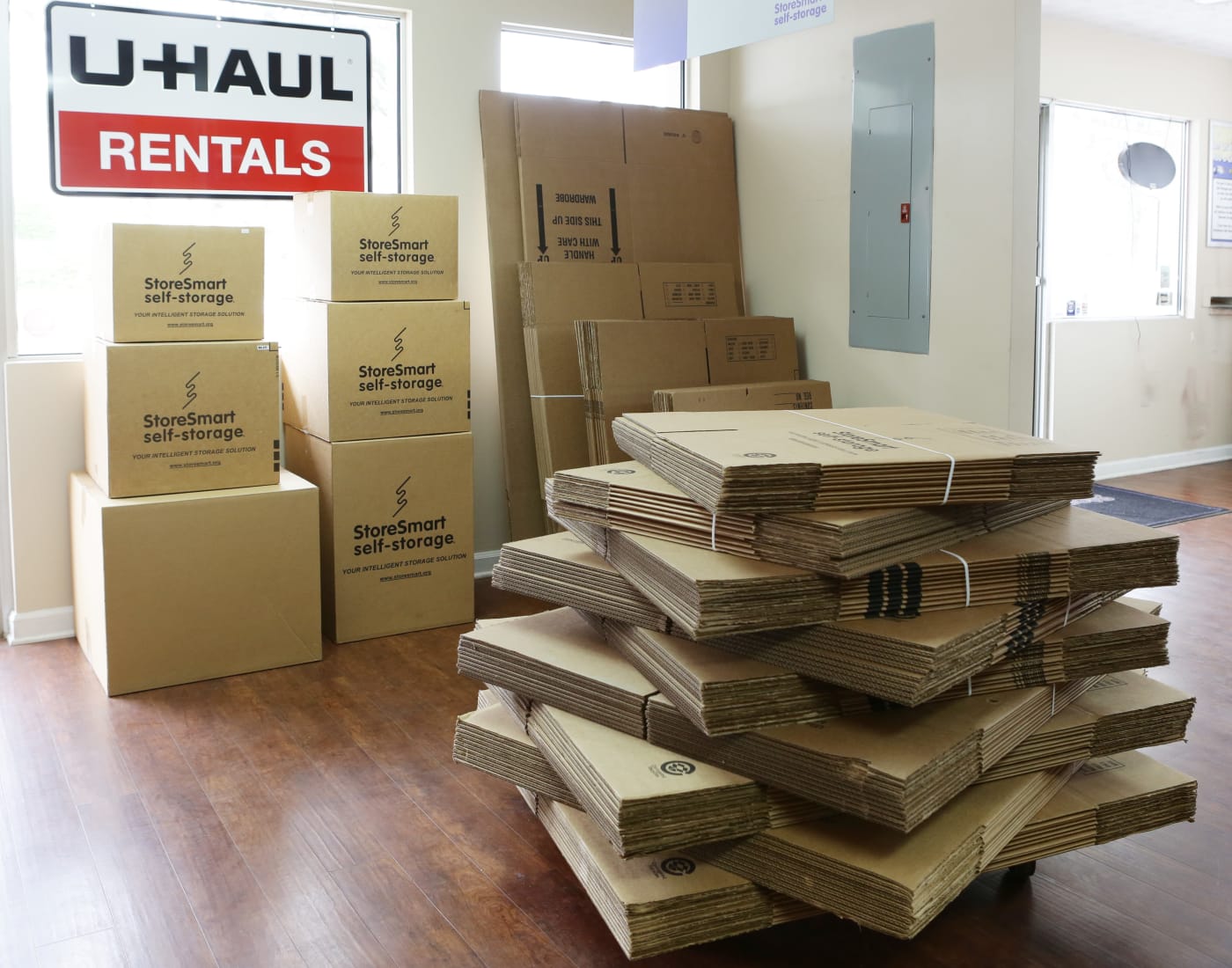 Packing boxes for sale at StoreSmart Self-Storage in Fayetteville, Georgia