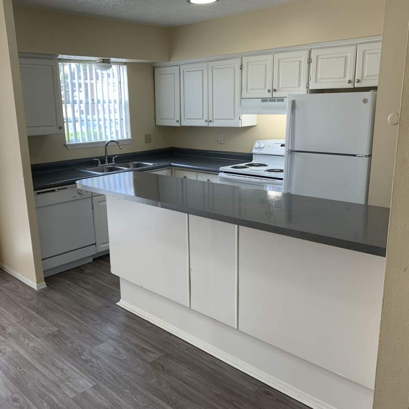 View of kitchen from living room at Sagewood in El Paso, Texas