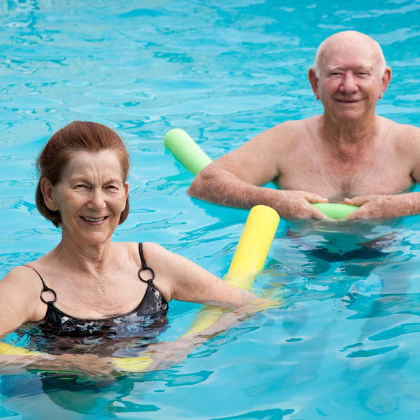 Residents enjoying the swimming pool at Sandpiper Village in Mt. Pleasant, South Carolina