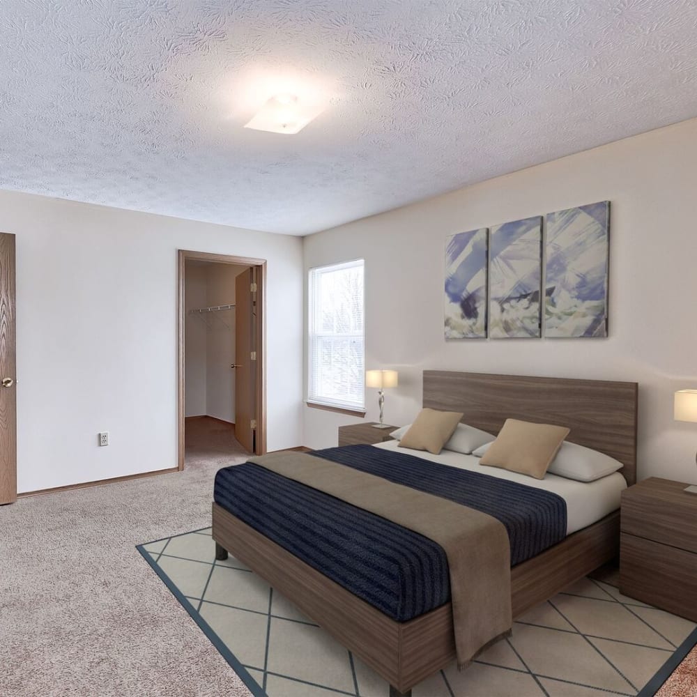 Bedroom at Brentwood Apartments, Painesville, Ohio