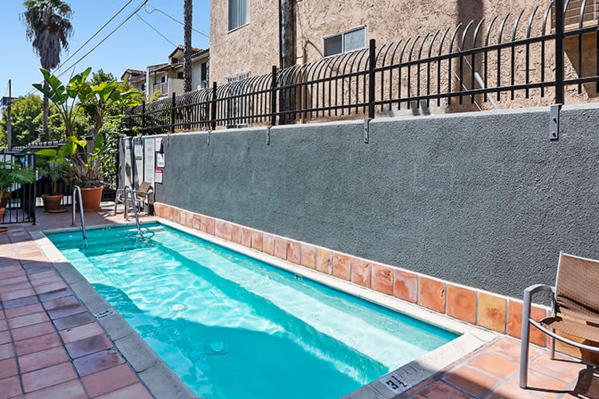 Refreshing pool at Kingsley Drive Apartments, Los Angeles, California