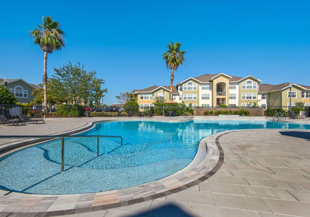 Resort-style swimming pool at Reserve at Northshore in Lynn Haven, Florida