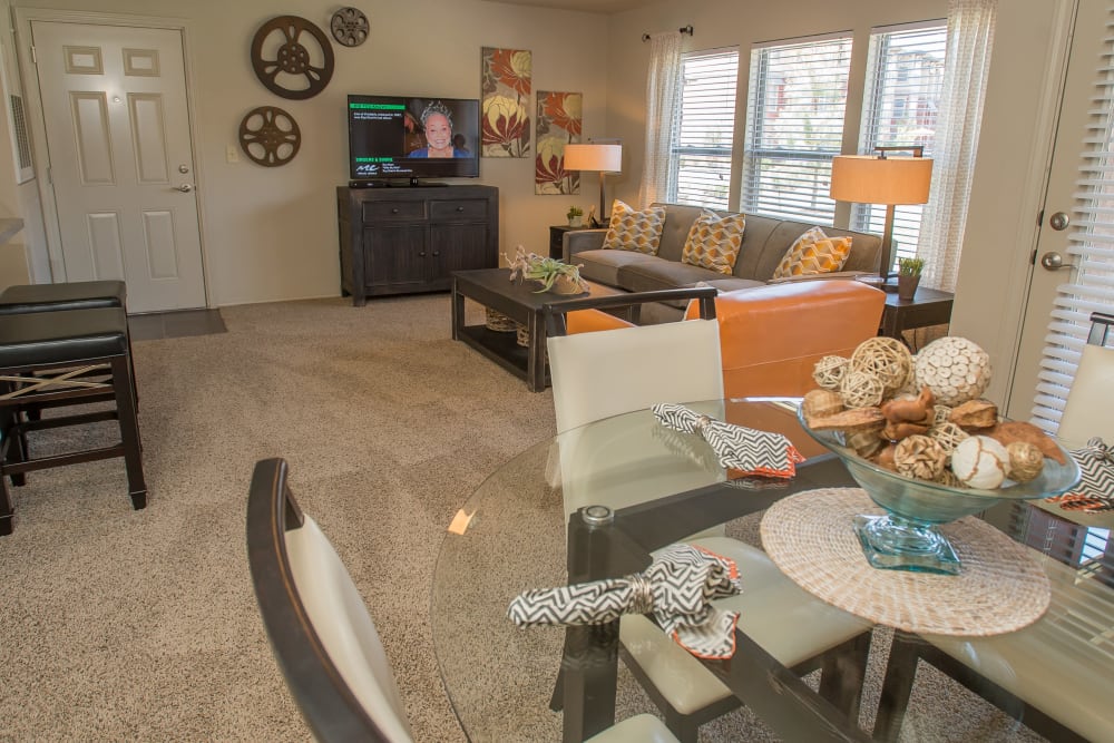 Wonderful living room at The Reserve at Elm in Jenks, Oklahoma
