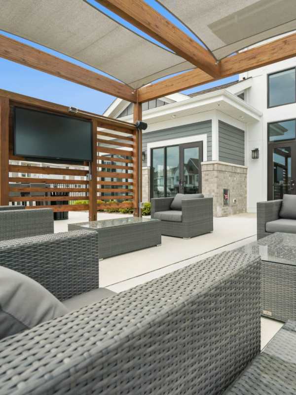 Rendering of residents outdoor sitting area at Seasons Grafton in Grafton, Wisconsin