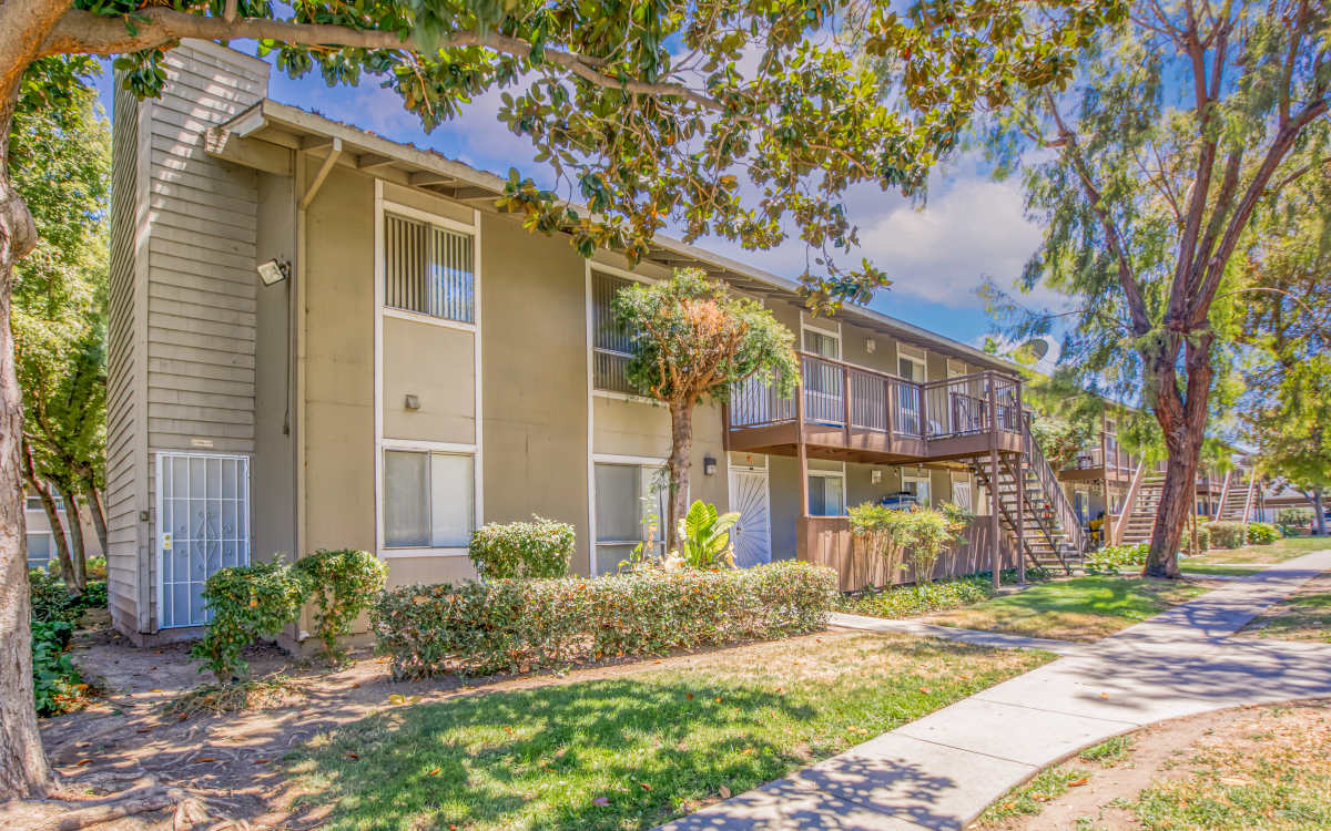 Exterior of apartments at Orchard Glen Apartments in San Jose, California