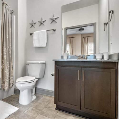 Bright bathroom at Bridford West in Greensboro,North Carolina
