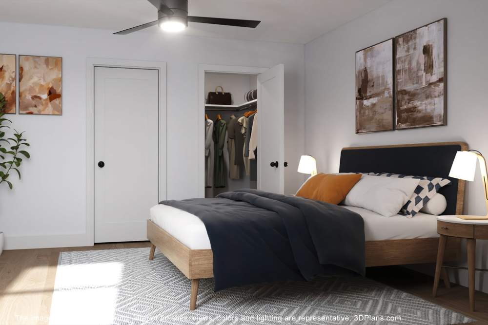 A bedroom with a cozy bed at Hampton Square in Cherry Hill, New Jersey