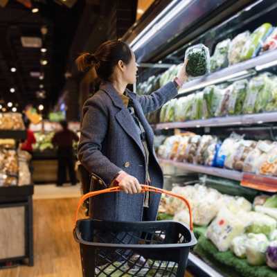 Residents picking up groceries from a store near The Ideal in Madison, Wisconsin