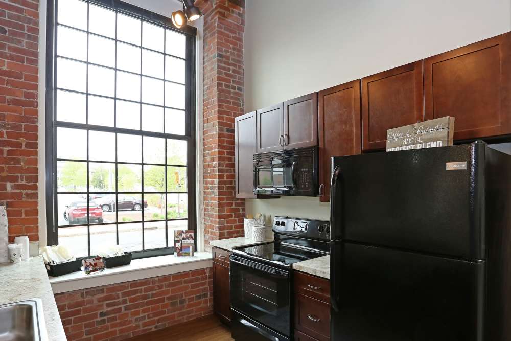 Spacious kitchen at Capitol Lofts in Hartford, Connecticut