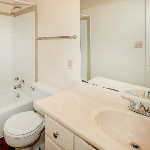 Rendering bathroom vanity at Patrician Terrace Apartment Homes in Jackson, Tennessee