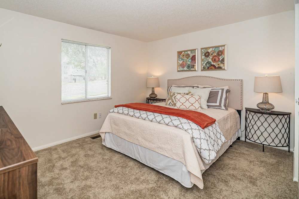 Spacious bedroom with window at Waterford West in Manchester, Missouri