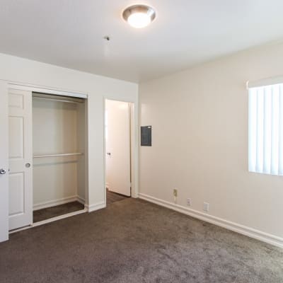 A well-lit bedroom at Bonita Bluffs in San Diego, California