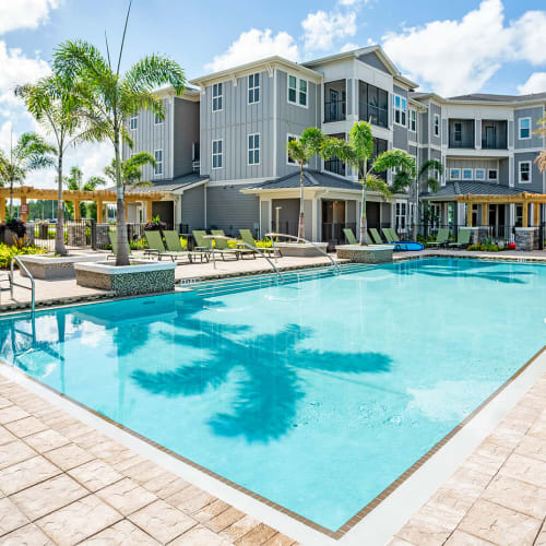Resort-style swimming pool at Lotus at Starkey Ranch in Odessa, Florida