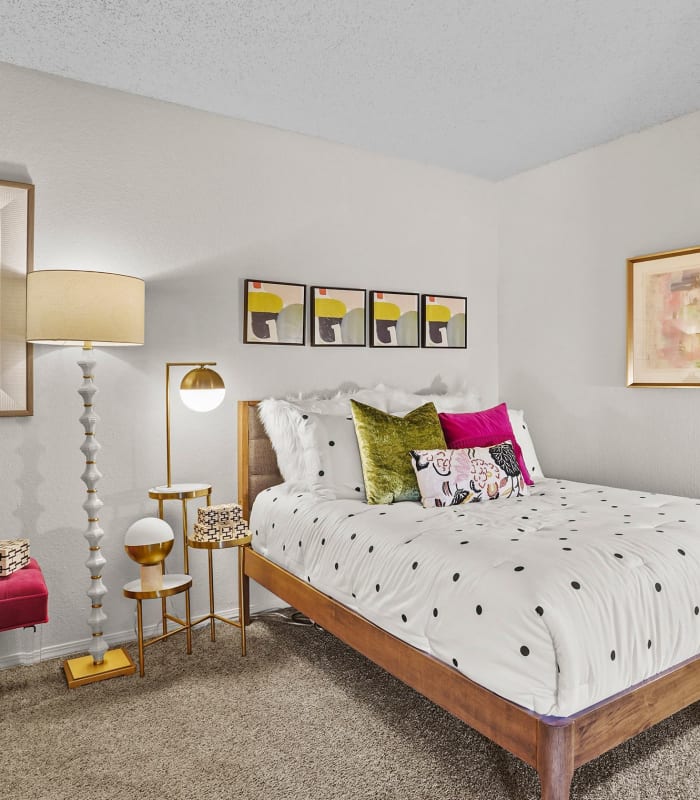 bright fun bedroom at Silver Springs Apartments in Wichita, Kansas