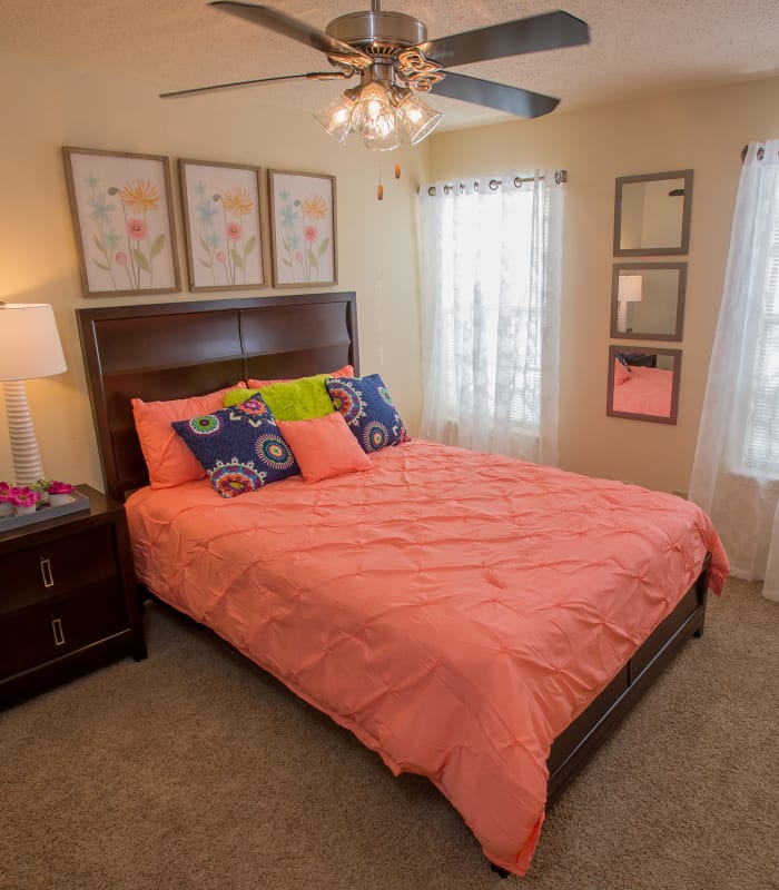 Bedroom at Creekwood Apartments in Tulsa, Oklahoma