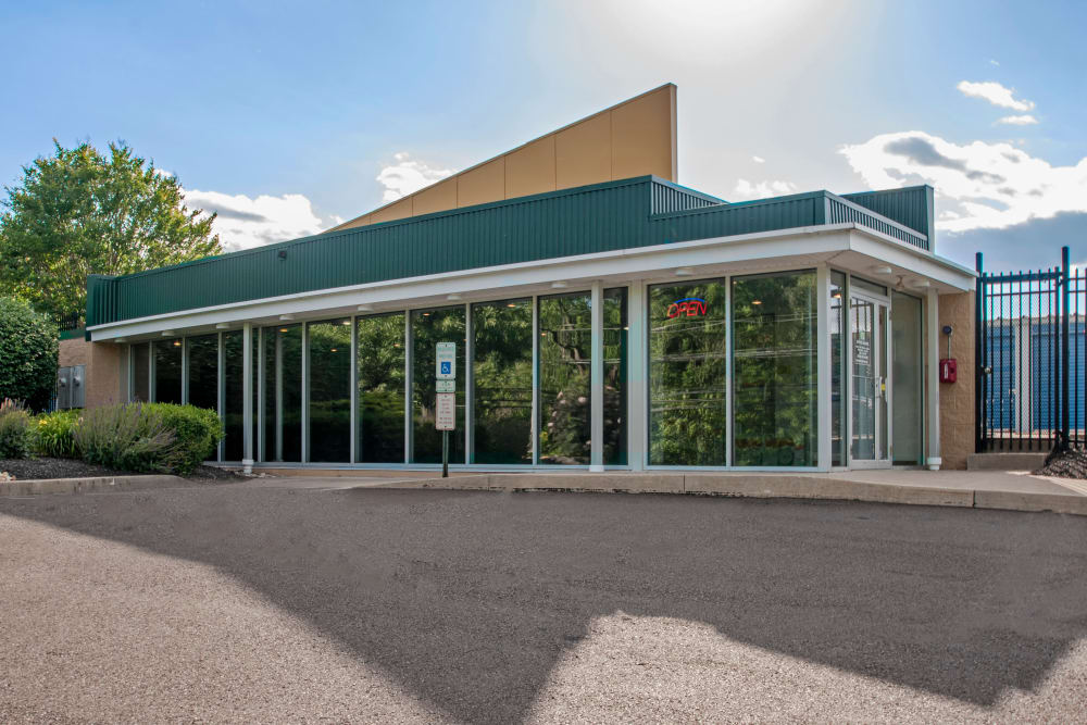 Leasing office exterior view at Metro Self Storage in Warminster, Pennsylvania