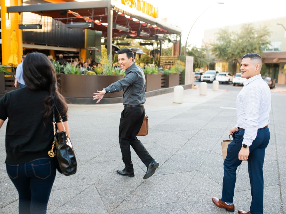 Residents finishing up some retail shopping near Waterside at Ocotillo in Chandler, Arizona