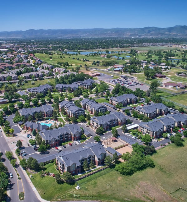 Aerial view of property at Skyecrest Apartments in Lakewood