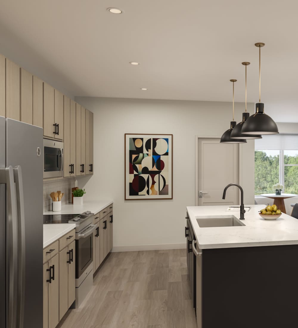Kitchen of Mode unit at Oldham & Worth in Raleigh, North Carolina