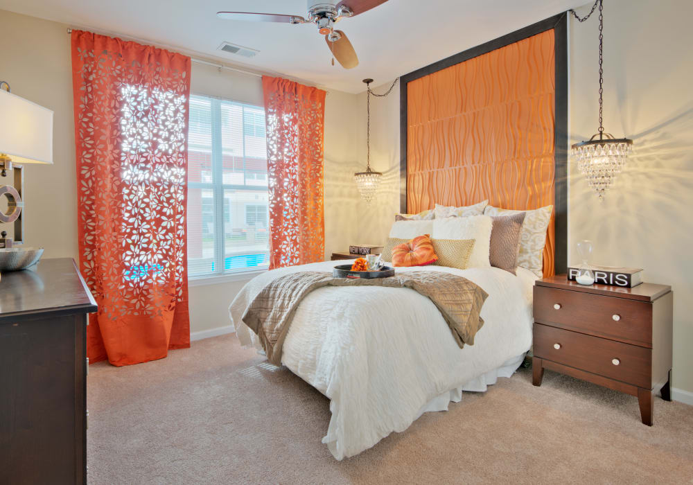 Spacious, bright bedroom at Manor Six Forks in Raleigh, North Carolina