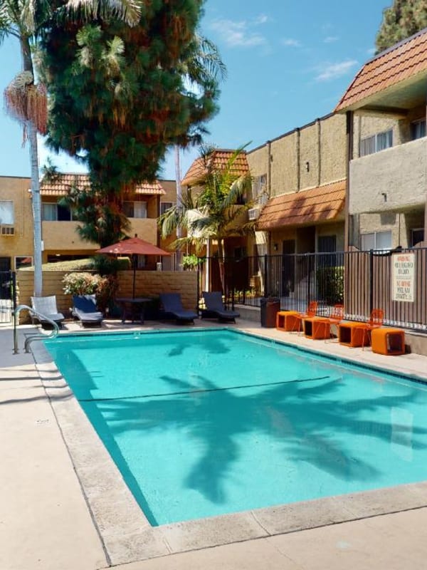 Rendering of residents swimming pool at Encasa Norwalk in Norwalk, California