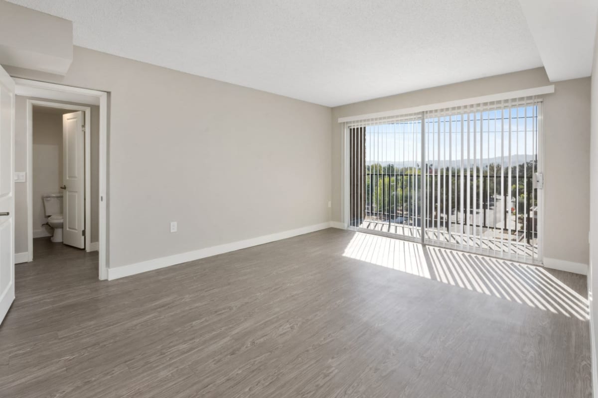 Apartment with large windows at Amanda Regency Apartments, Van Nuys, California