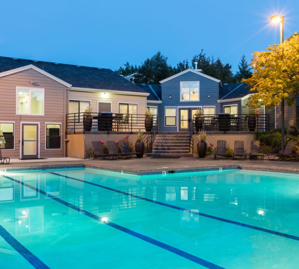 Residents pool at Haven at Golf Creek in Portland, Oregon