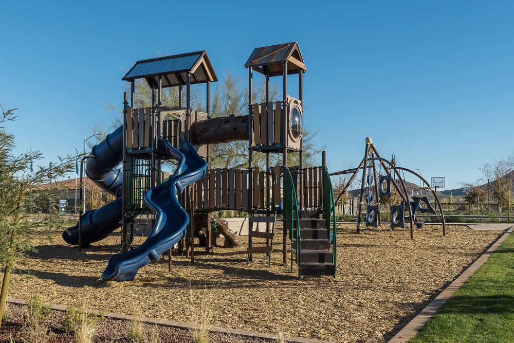 Slides at the playground at BB Living at Union Park in Phoenix, Arizona