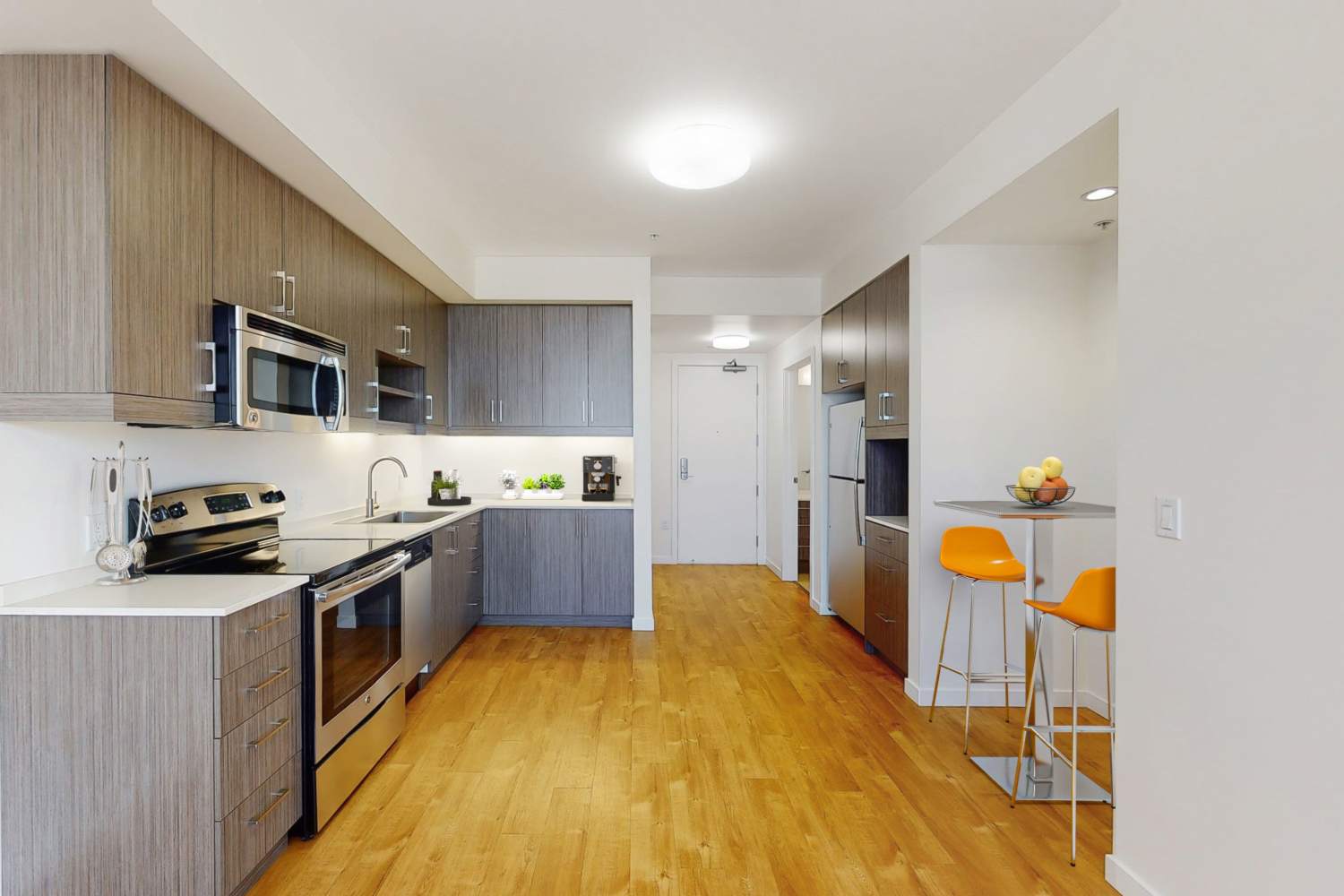 Apartment interior  kitchen at The Union in Portland, Oregon 