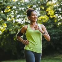 Resident jogging near Palisades At Hickory Creek in Shelby, North Carolina