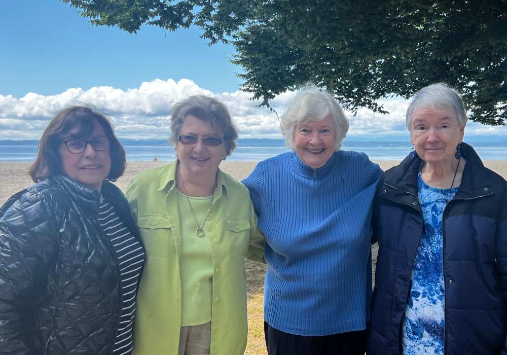 Residents enjoying a day at the beach near Merrill Gardens at Tacoma in Tacoma, Washington