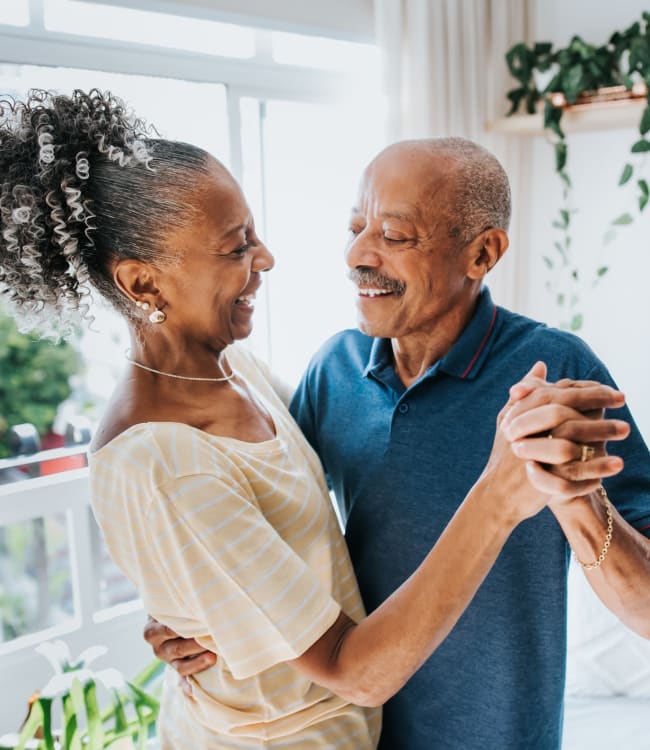 Two residents dancing at Olley Glen in Fairfax, Virginia