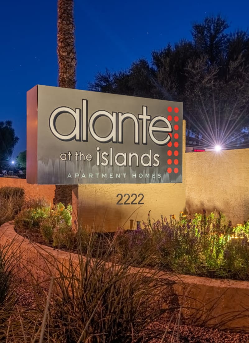 Entrance sign to Alante at the Islands in Chandler, Arizona