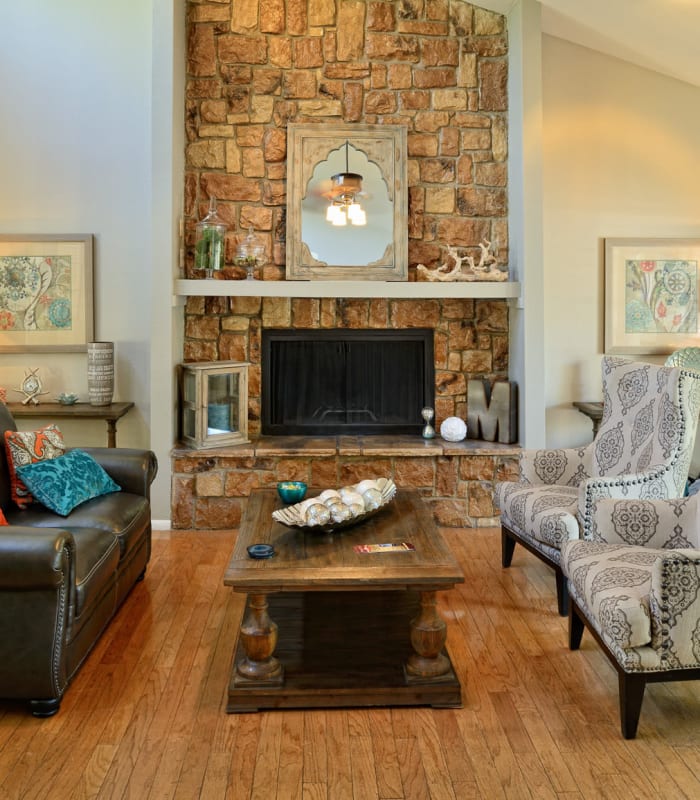 Spacious clubhouse lounge at Mountain Village in El Paso, Texas
