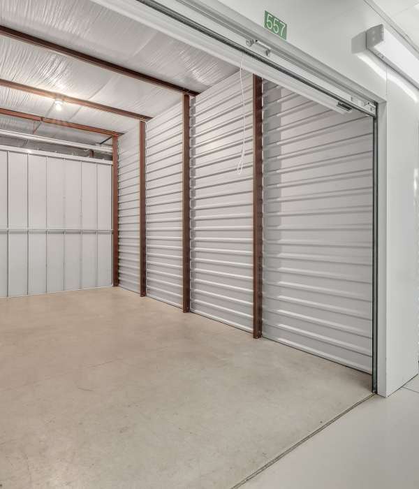 A row of storage unit at Storage Hub - Guilbeau in San Antonio, Texas Storage Hub - Guilbeau in San Antonio, Texas