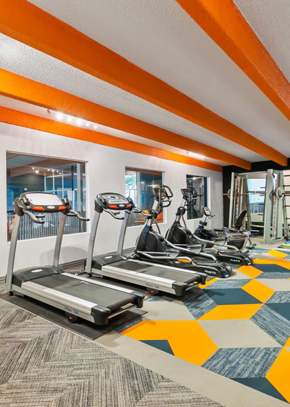 Fitness center at The Pearl at Midtown in Dallas, Texas