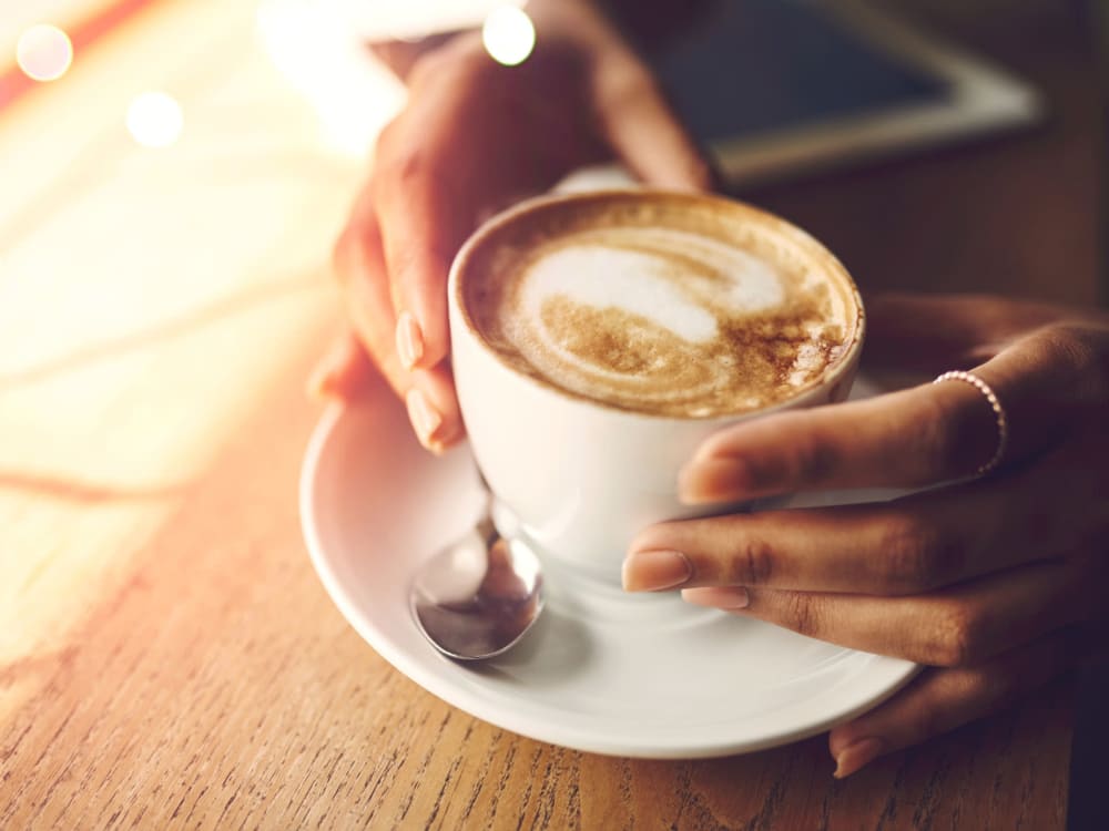 Grabbing a hot cup of coffee near The Charleston Apartments in Phoenix, Arizona