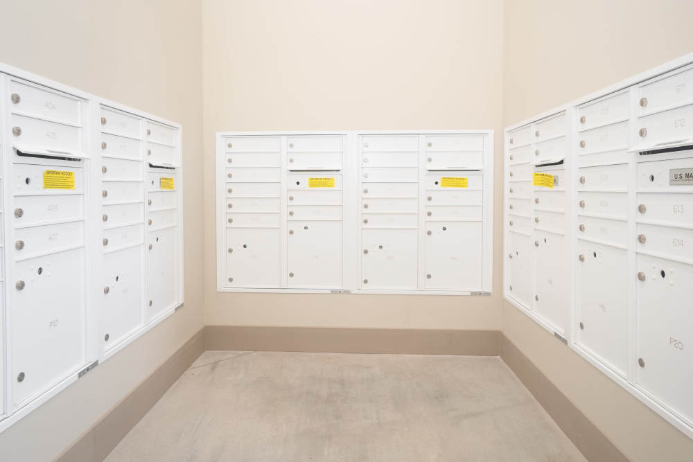 Community mail room at Hale Makana O Moiliili in Honolulu, Hawaii
