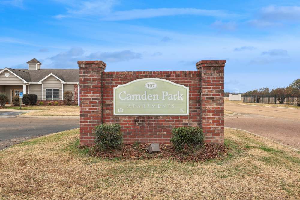 Property signage at Camden Park in Canton, Mississippi