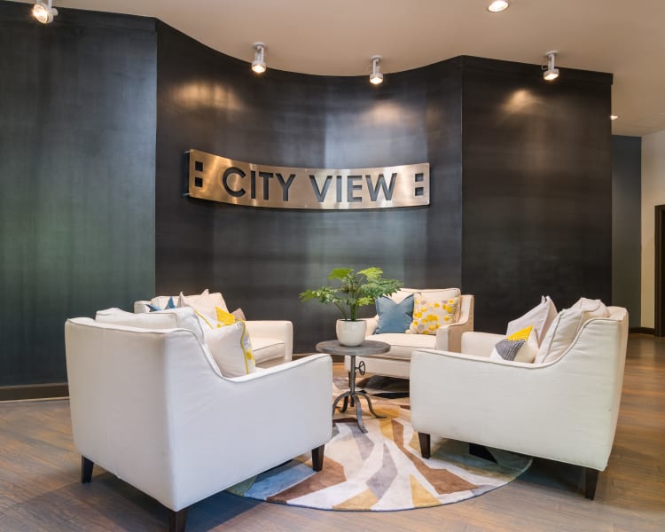 Clubhouse lounge area at City View in Atlanta, Georgia.