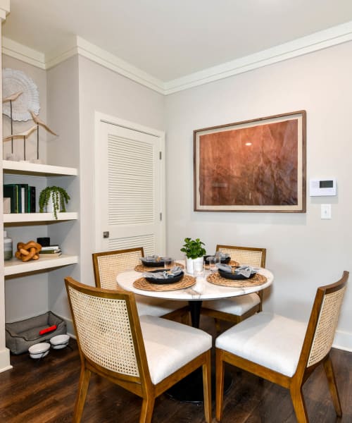 Dining room in a model apartment at Somerset in McDonough, Georgia